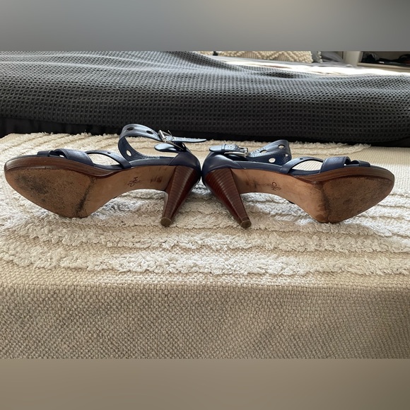 Cole Haan Blue Leather Strappy Sandals Sz 8 - Picture 6 of 6